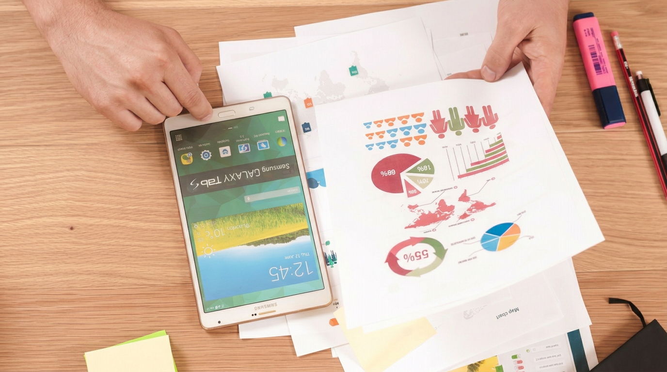 Person plant Finanzen am Schreibtisch mit Notizen - Finanzroutinen etablieren